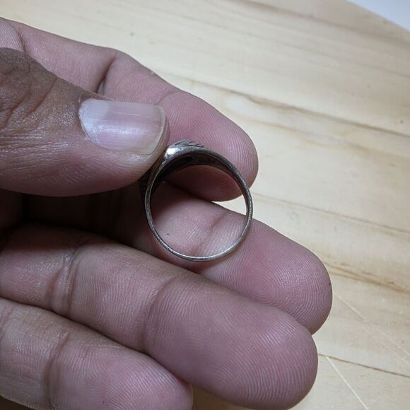 Vintage Sterling Silver 925 Navajo Southweatern Pheonix Turquouse Ring Size 7.5 - Picture 5 of 10